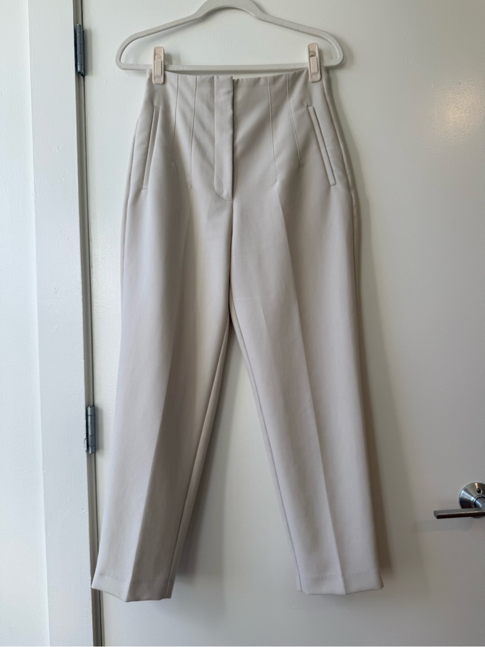 Zara High-Waist Trousers Pants - Cream